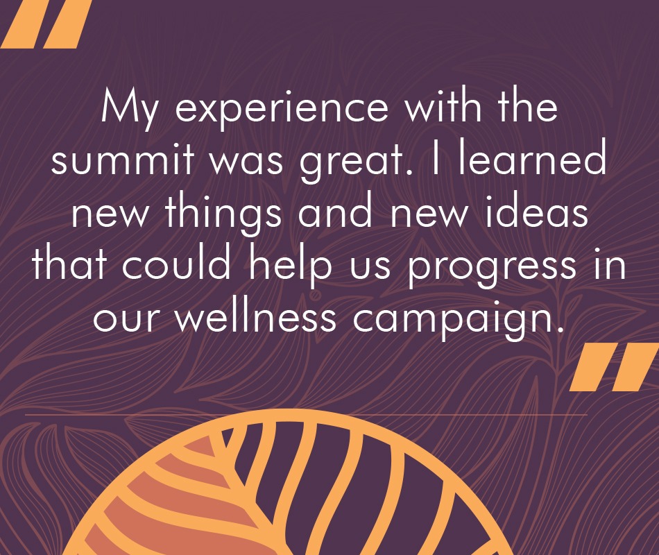 Wellness_TestimonialSocial_NoLogo-2 My experience with the summit was great.